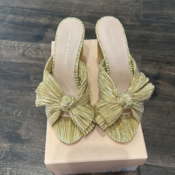 Loeffler Randall Gold Bow Mules - Picture 6 of 7